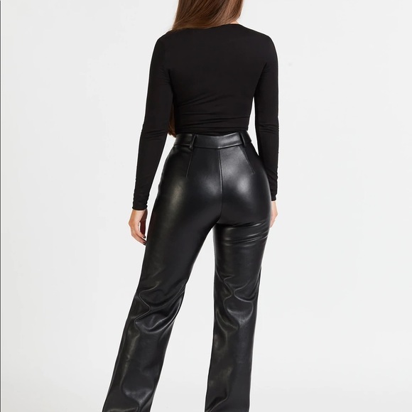 Boa Leather Wide Leg Trousers 